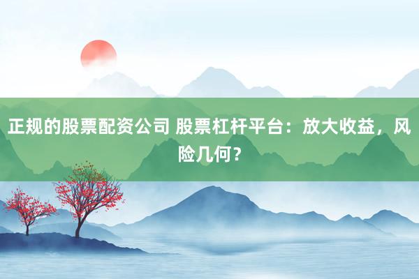 正规的股票配资公司 股票杠杆平台：放大收益，风险几何？