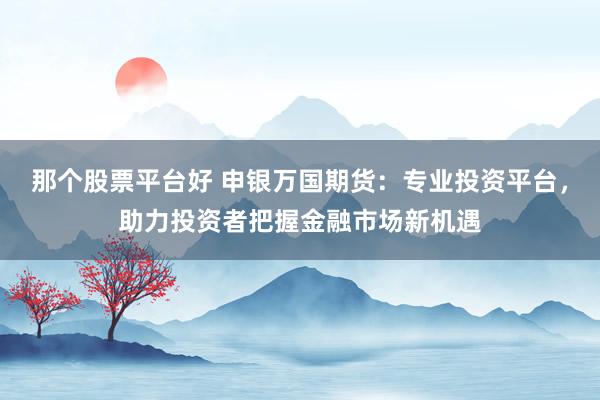 那个股票平台好 申银万国期货：专业投资平台，助力投资者把握金融市场新机遇