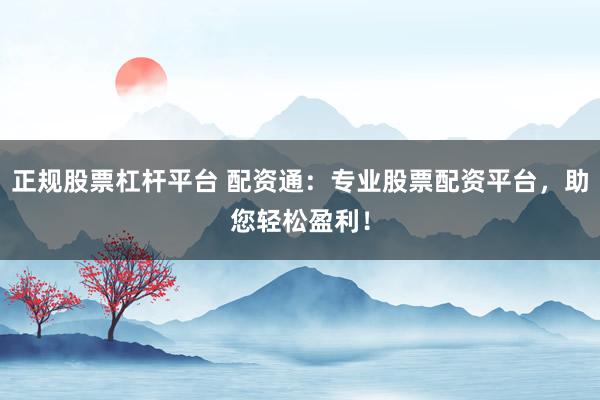 正规股票杠杆平台 配资通：专业股票配资平台，助您轻松盈利！