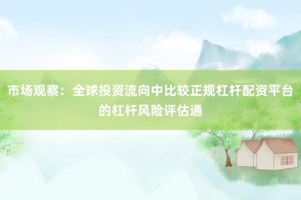 市场观察：全球投资流向中比较正规杠杆配资平台的杠杆风险评估通